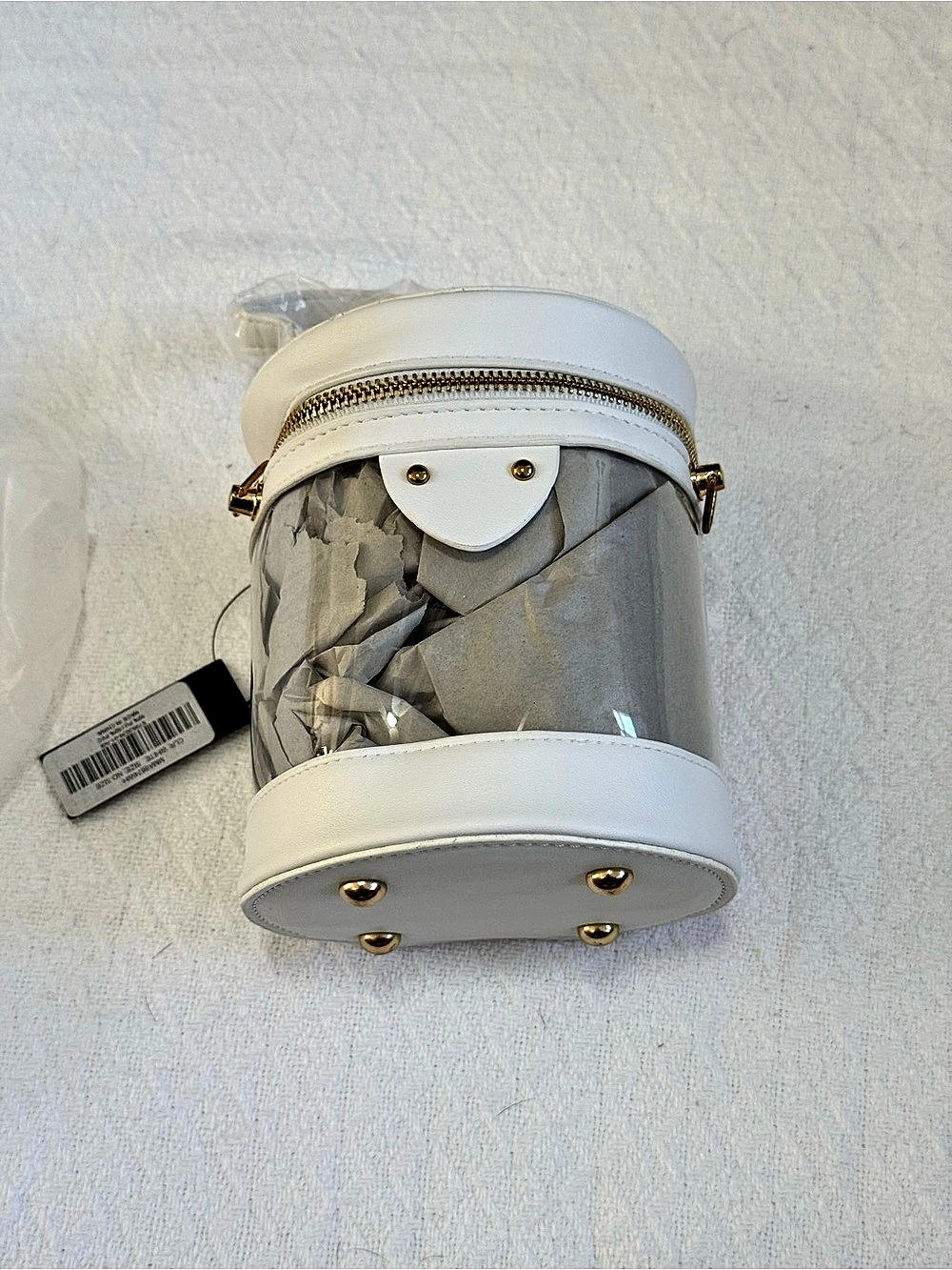Lulus White & Clear Cylindrical Crossbody Bag NWT